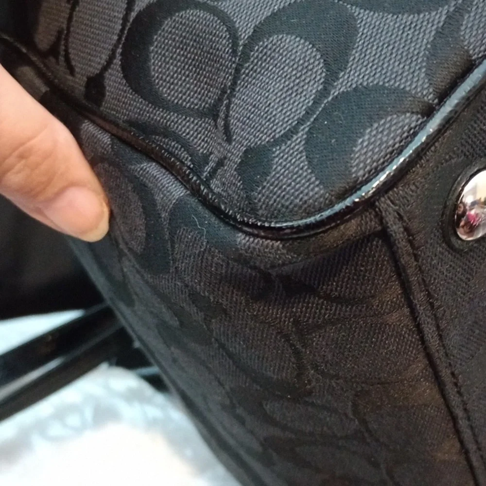 Coach Signature Stripe Python Satchel - Picture 6 of 11